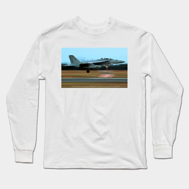 EA-18G Growler Super Hornet FCLP 2 Long Sleeve T-Shirt by acefox1